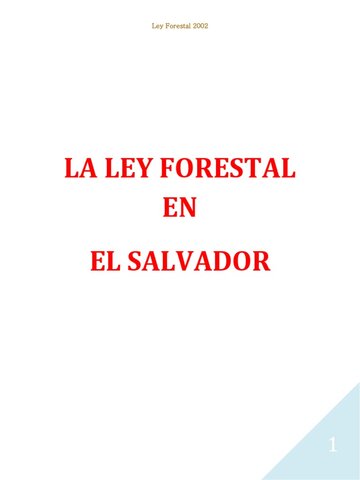 LA LEY FORESTAL DE 2002
