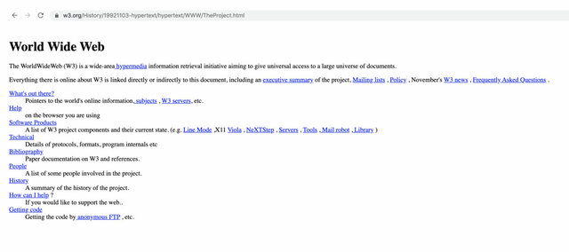 La primera pagina web del mundo
