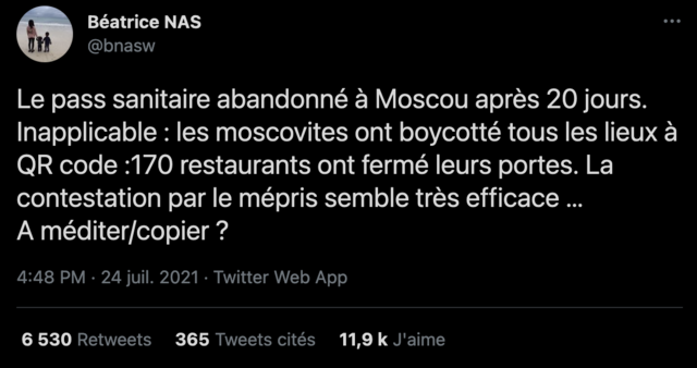 Moscou abandonne le pass après 20 jours