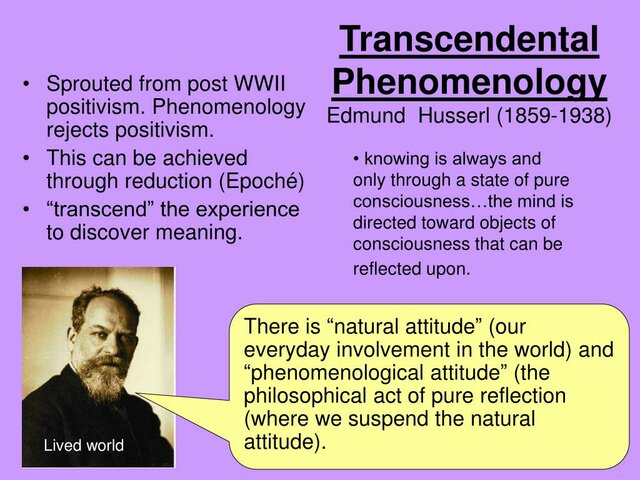 Edmund Husserl Transcendental Phenomenology