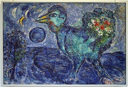Landscape with Rooster by Marc Chagall, 1958.