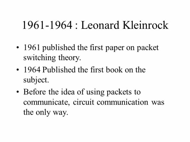 The first paper on packet switching