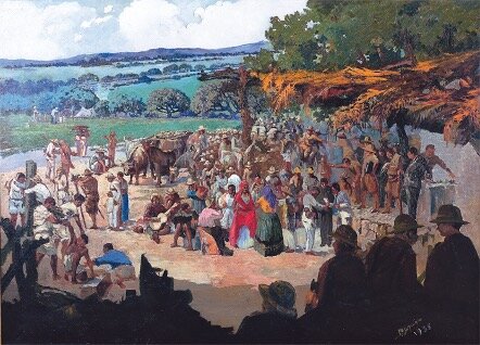 Autor Pedro Ángel Espinoza (1899 – 1939) Pintura -nPrimera reforma agraria de El Salvador, 1935.