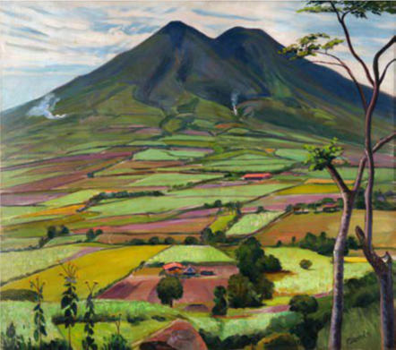 Autor Miguel Ortiz Villacorta (1887-1963) Pintura “Valle de Jiboa” (1925)