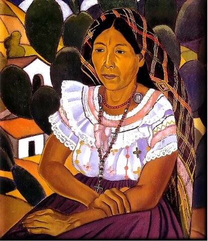 Autor José Mejía Vides (1903 – 1993) pintura India de Panchimalco (1935).