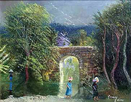 Autor Carlos Garay, pintura: El puente (2001)