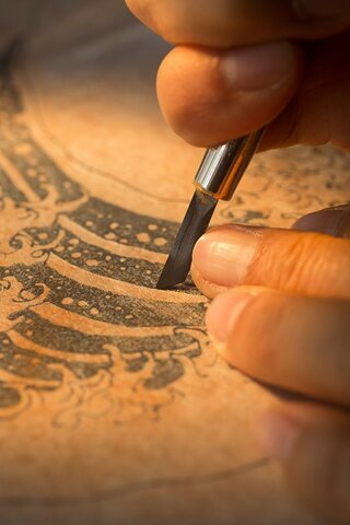 Artes graficas. Grabado en planchas de madera