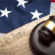 Us constitution and gavel