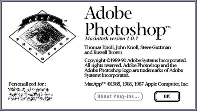 First version of Adobe Photoshop