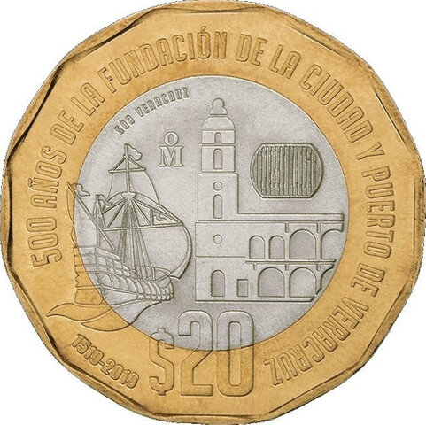 MONEDA 500 AÑOS DE LA FUNDACIÓN DE VERACRUZ
