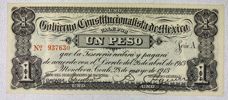 BILLETE DURANTE LA REVOLUCIÓN 1910
