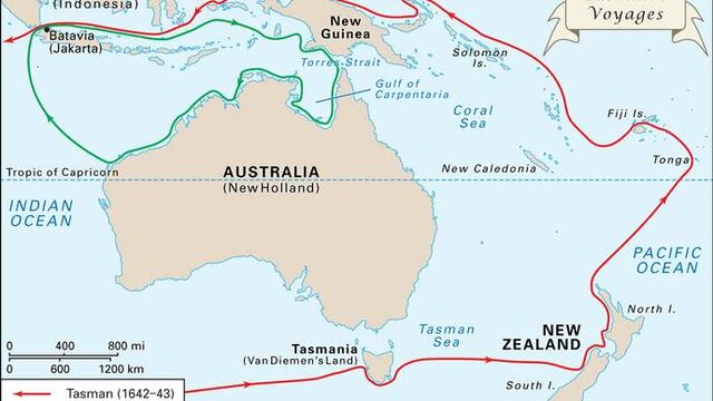 Abel Tasman explores Tasmania