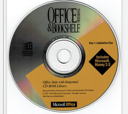 MS Office 3.0 para Windows (Office 92 em CD-ROM)