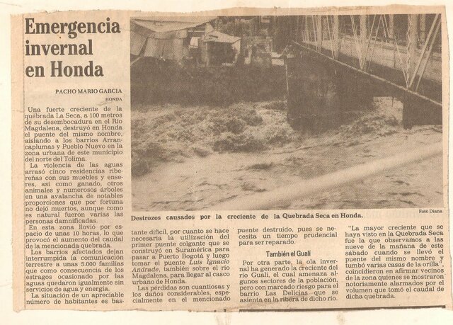 Sismo Honda (Tolima)