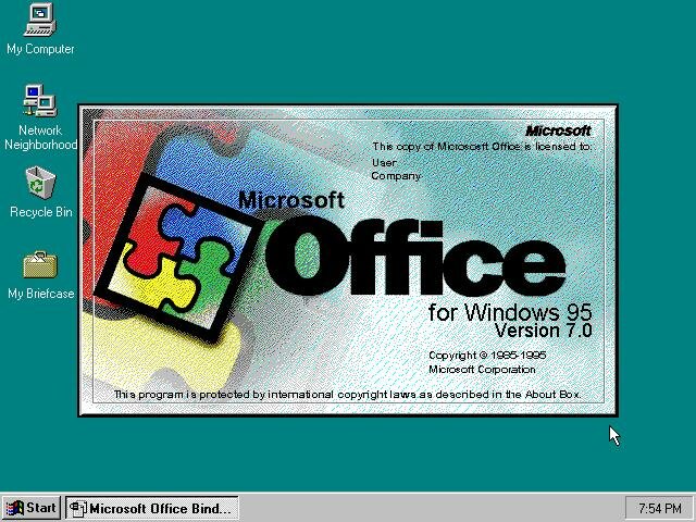 MS OFFICE 7.5 OU MS OFFICE 95