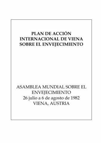 Plan de acción internacional de Viena sobre el envejecimiento