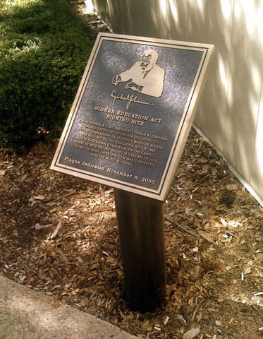 The Higher Education Act is signed at Southwest Texas State College.