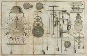 Primeros relojes de pesas con engranajes