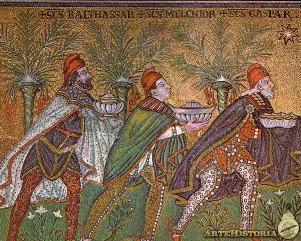 Conjunto de mosaicos (los reyes magos) Basílica de San Apolinar El Nuevo