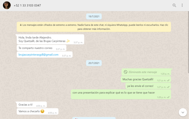 Busqué carpinterías en la misma zona de la oficina