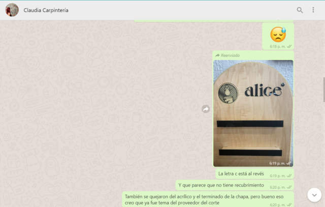 se notificó del mal acabado a las carpinteras