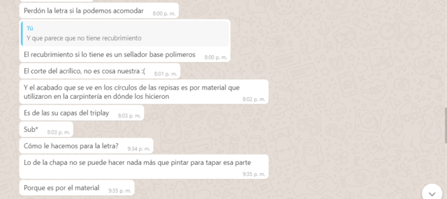 Respuesta carpinteras