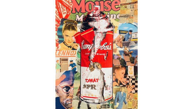 Torn Spray Can (Mixed Media)