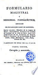 Publicación del Formulario Magistral y Memorial Farmacéutico de Garssicourt.