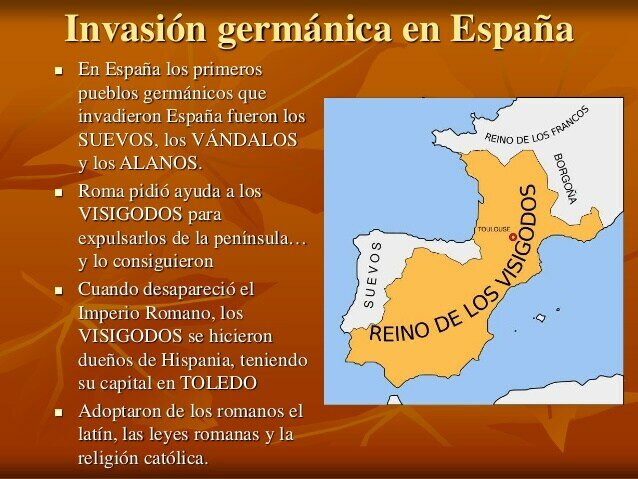 La invasión en España y ocupación germánica abatieron la romanidad y la escuela