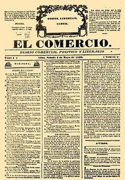 Aparición del diario El Comercio