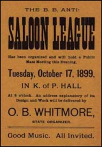 The Anti-Saloon League is formed