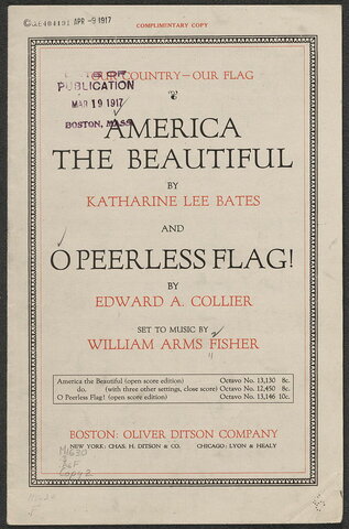 America the Beautiful, Katharine Lee Bates and Samuel Ward