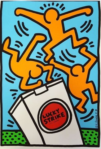 Keith Haring, "Lucky Strike III" (Screenprint, Poster)