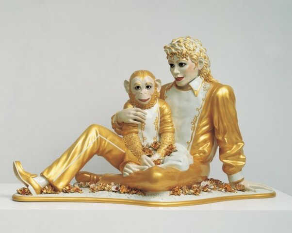 Jeff Koons, "Michael Jackson and Bubbles" (Porcelain Sculpture)