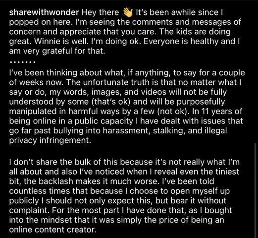 *Reappears on IG ~3:21PM ET