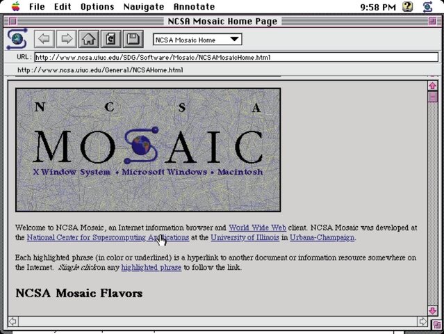 When was the Mosaic web browser launched