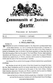 Commonwealth of Aus was formed