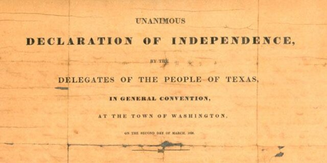 Independence of Texas from Mexico.