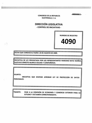 1º Iniciativa de Ley en Protección de Datos en Mexico