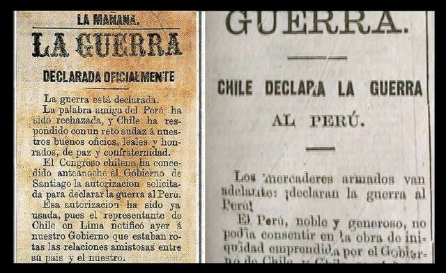 Chile declara la guerra con Bolivia - Perú