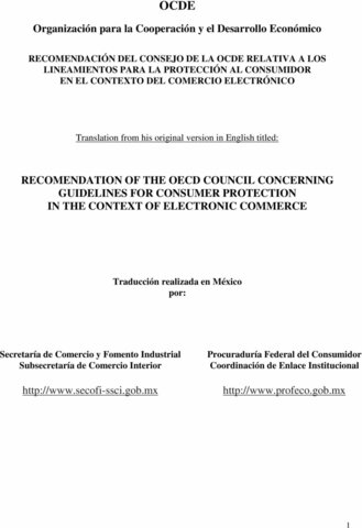 Lineamientos de la Organización para la Cooperación y el Desarrollo Económico (OCDE)en 1980