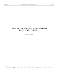 Carta de Derechos Fundamentales de la Unión Europea en el 2000