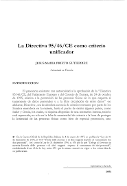 La promulgación de la Directiva 95/46/CE del Parlamento Europeo y del Consejo en 1995