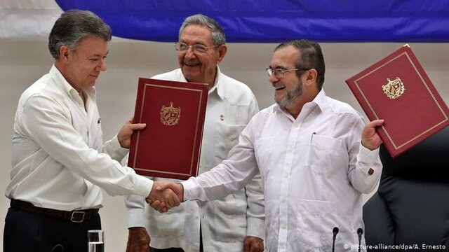 Proceso de paz con la guerrilla de las Farc.