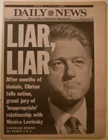 Clinton admits to Lewinsky affair