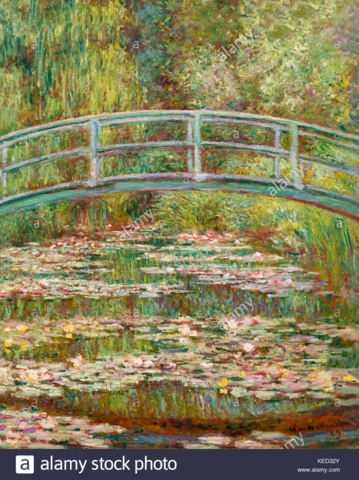 Bridge over a Pond of Water Lilies