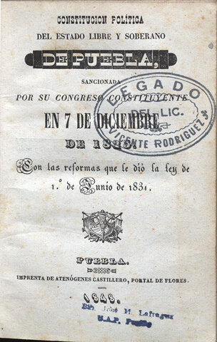 CONSTITUCIÓN DEL ESTADO LIBRE DE PUBLA 1825
