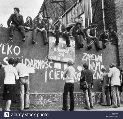 Huelga de obreros de los astilleros de Gdansk.