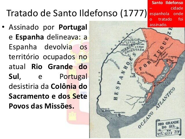 Tratado de Santo Ildefonso entre Portugal e Espanha. A Colônia do Sacramento passa definitivamente para o domínio espanhol.