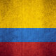 104294634 bandera de colombia o banner colombiano en textura de patrón áspero